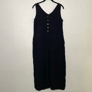 Sleeveless Linen Jumpsuit Black